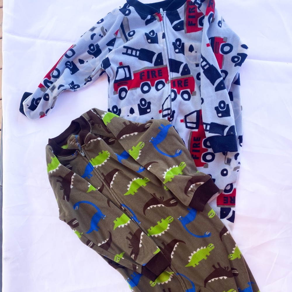 Fleece Footie PJs, 3t, lot of 2